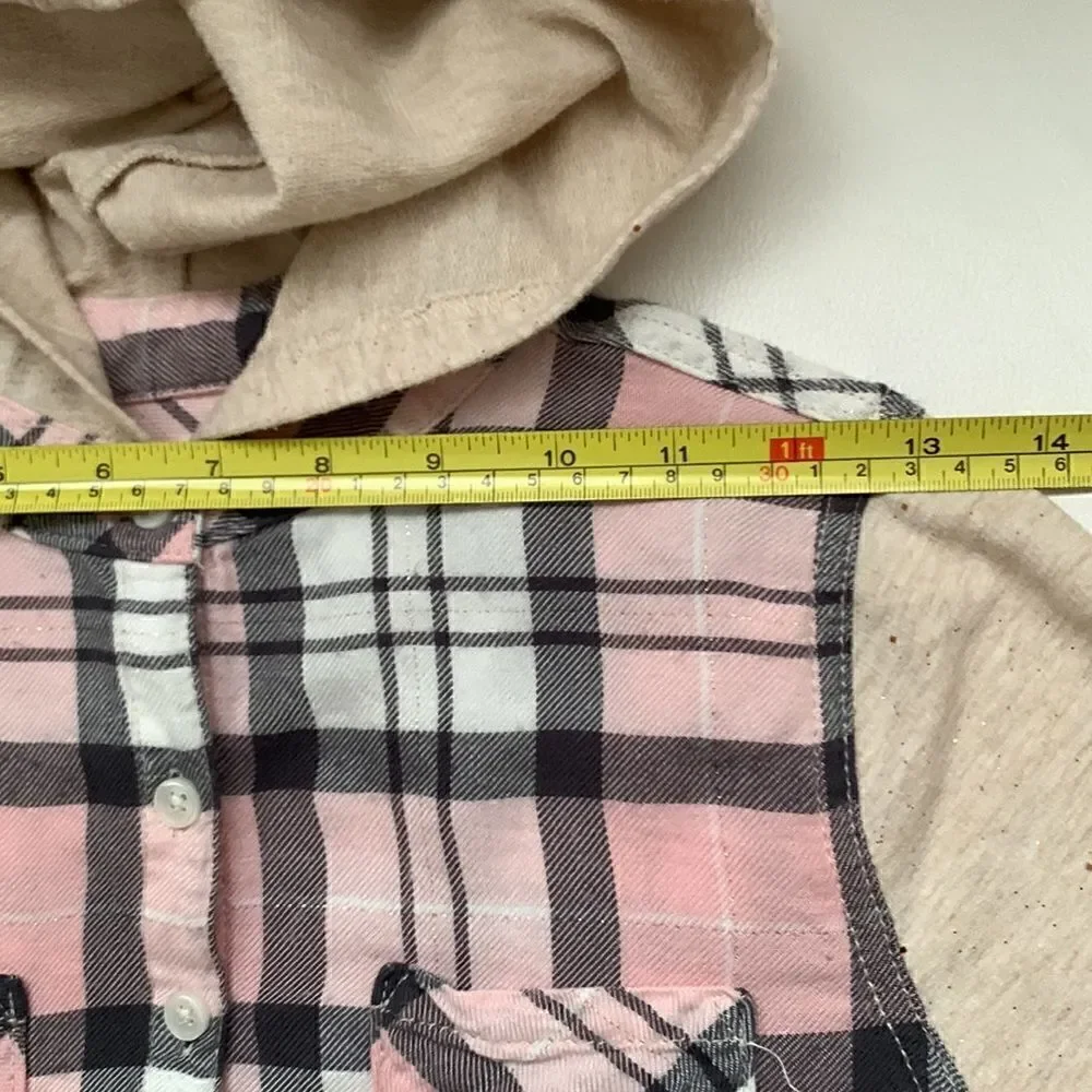 Justice Pink Gray Girls Shirt w/ Hood Size 14